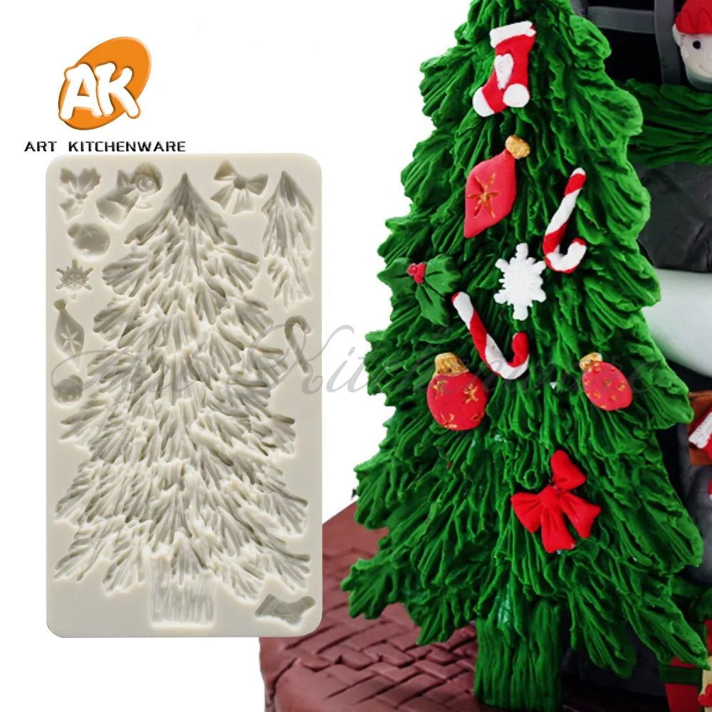 Beautiful Christmas Tree Pattern Silicone Mold Silicone Cake Mold Fondant Mold Cake Cake Decorating Supplies