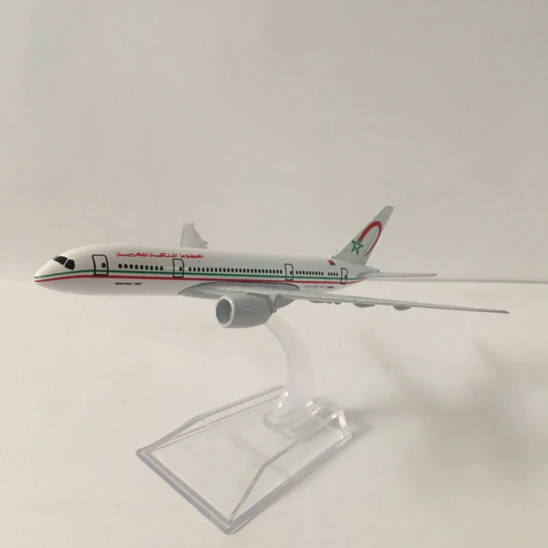 Plane Model Airplane Model 16cm Royal Air Maroc Boeing 787 Aircraft Model Diecast Metal Airplanes 1:400 Plane Toy