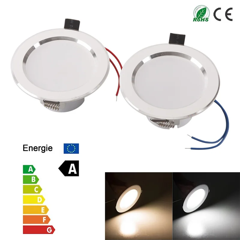 Dimmable LED Downlight 3W 5W Round Recessed Lamp 220V 230V 240V Led Bulb Bedroom Kitchen Indoor LED Spot Lighting#72166