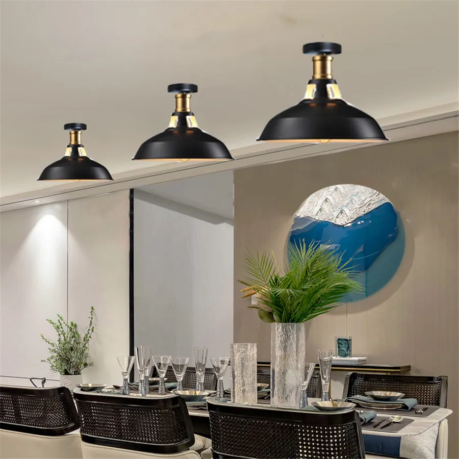 Retro Industrial Ceiling Lights Luminaria E27 Ceiling Lamp American Country Loft Light Fixture Home Kitchen Bar Lampara Techo
