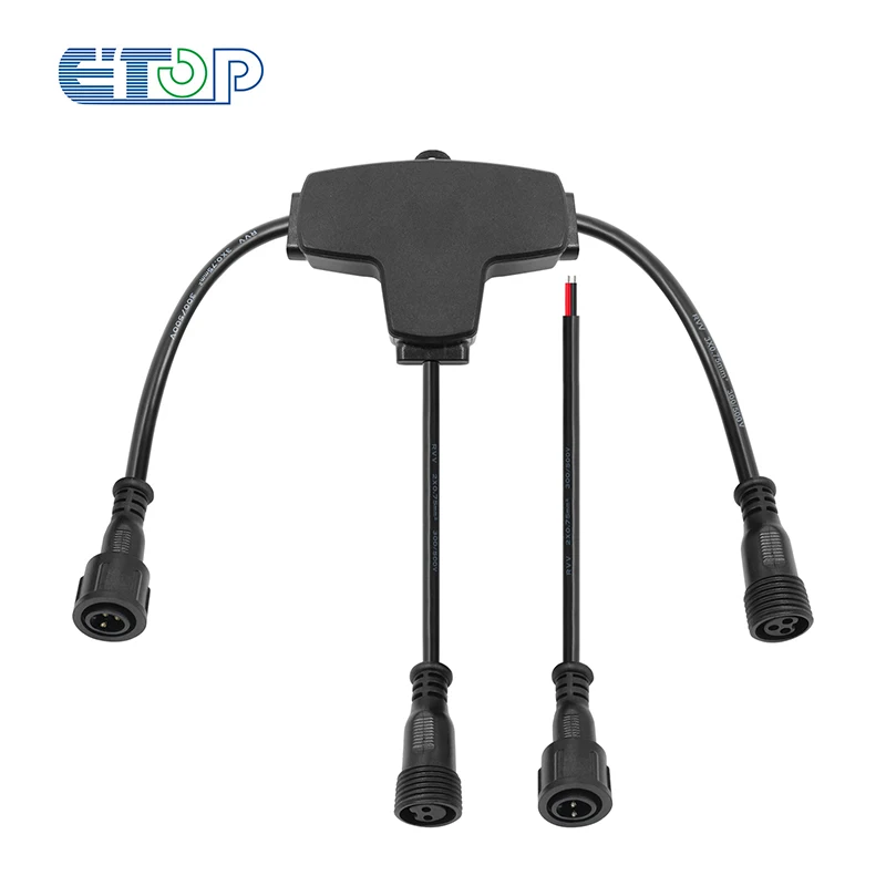 10 pairs/lot 3 core T type(3-2-3) BLACK Waterproof Splitter(the middle is 2core),Raywu/Paulzhang/Xconnect Connector