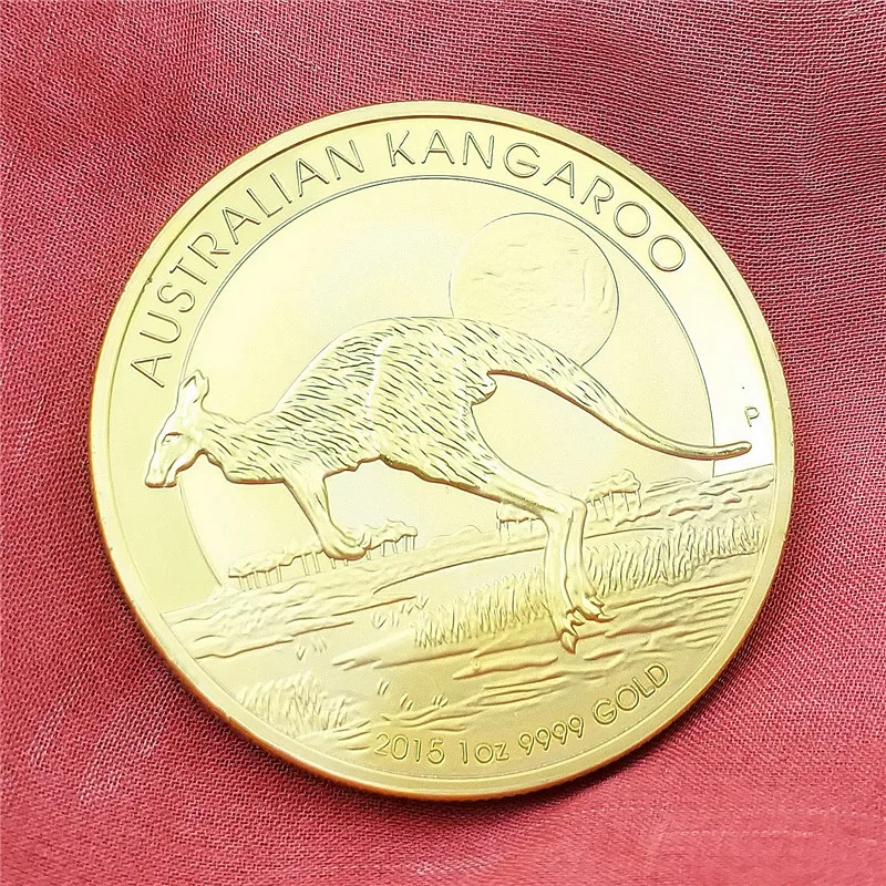 Australia 1 OZ .999 Gold Coins 2015 2011 Kangaroo Animal Elizabeth One Troy Ounce Replica Souvenir Gifts