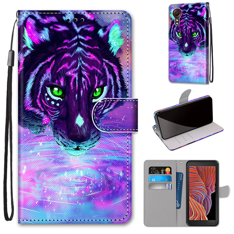 Flip Stand Phone Case For Samsung Galaxy XCover 5 Cover For Samsung Xcover 5 Case Galaxy X Cover5 XCover5 SM-G525F Leather Coque