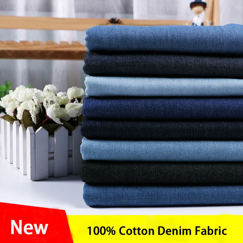 Denim Fabric Cotton Washing Cloth Fashion Designer Jeans Fabrics DIY Quilting Sewing Material 50*145cm