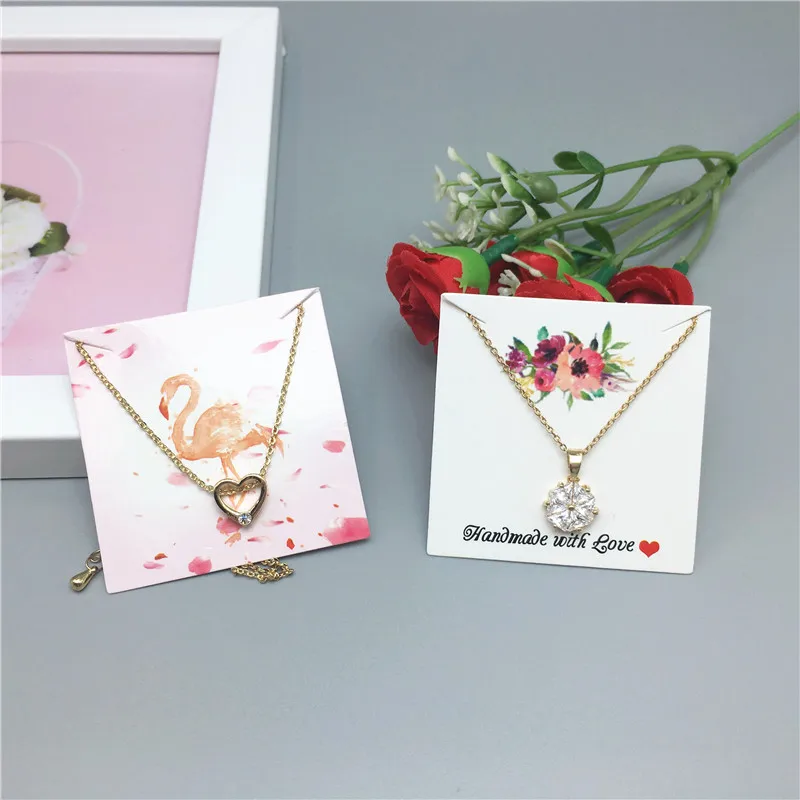 10pcs 5x5cm Various Square Kraft Necklace/Hanging/Bracelet Display Card Fashion Jewelry Price Label Card