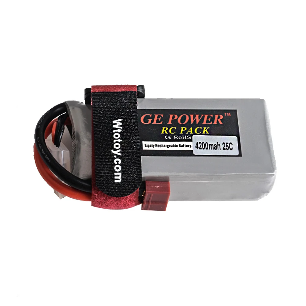 GE Power 7.4V 4200MAH 25C 2S li-po Lipo battery T plug for Wltoys 12428 12429 RC car RC boat