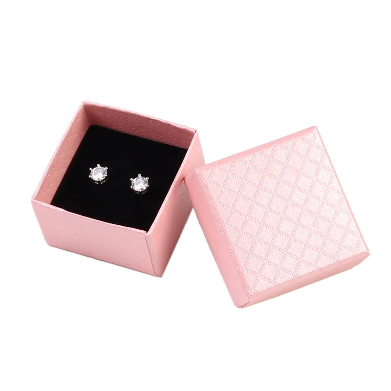 12Pcs Paper Jewelry Packaging Box Pink Craft Box Gift Box for Earring Necklace Bracelt Rings Brooch Packing Display Dropshipping