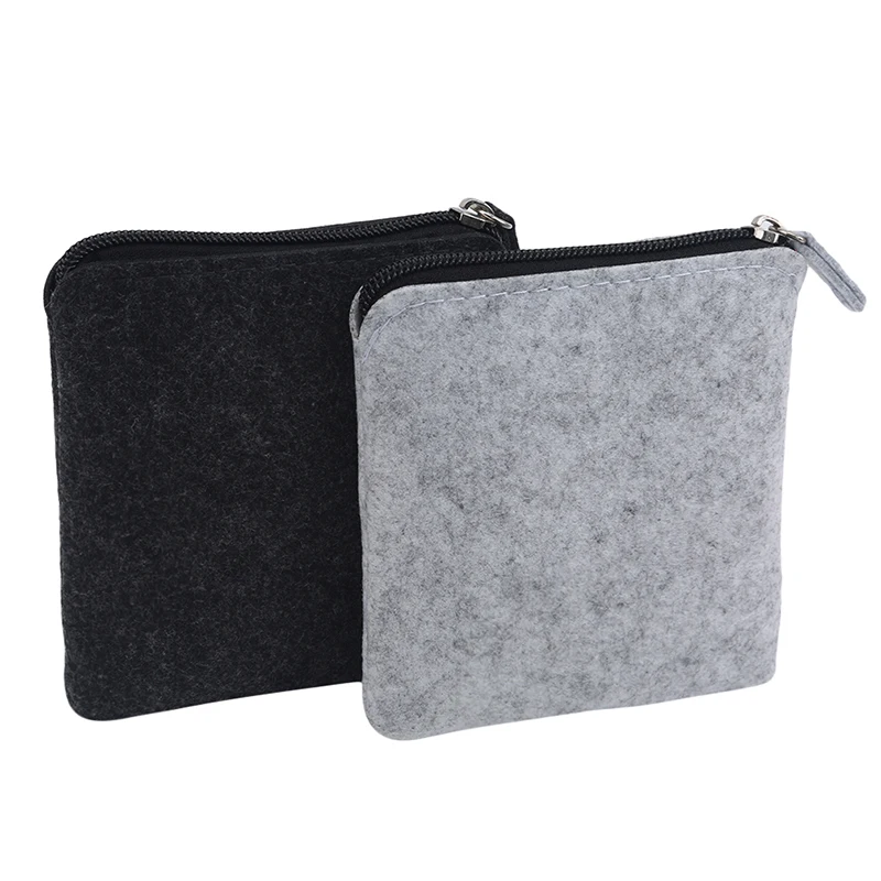 Solid Felt Coin Purse Wallet Women Men Change Bag Credit Card ID Holder Coin Purses Wallets Womens Mens High Quality