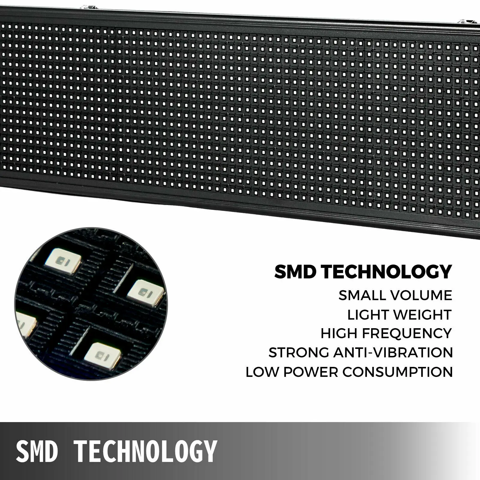 VEVOR LED 7 Màu Cuộn Màn Hình Hiển Thị Tin Nhắn 40X8Inch RGB P10 Kỹ Thuật Số Ngoài Trời Có Thể Lập Trình Bảng Hiển Thị Cho kinh Doanh Quảng Cáo