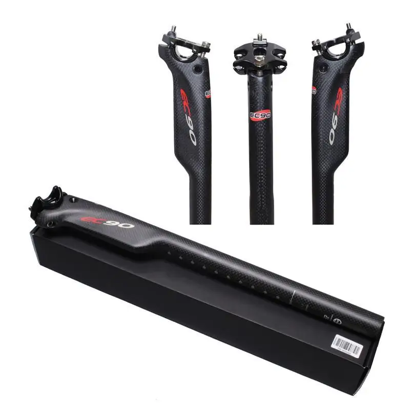 2023 nowy EC90 Carbon Fiber MTB/Road bike sztyca 3K uzwojenia zacisk sztycy 27.2/30.8/31.6mm sztyca podsiodłowa części rowerowe matowe wykończenie