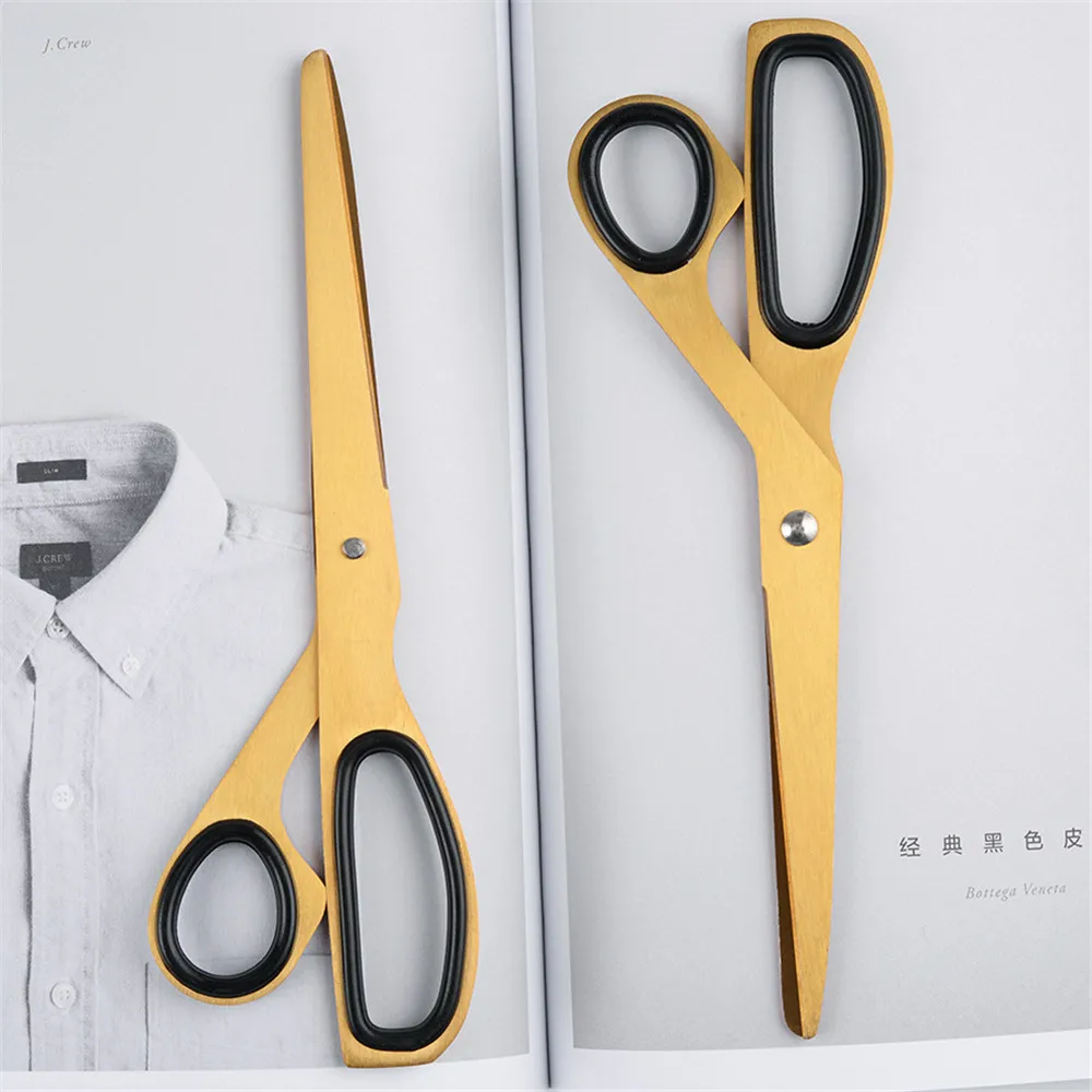 Office Stainless Steel Cutter Nordic Asymmetric Scissors Simple Gold Kitchen Household Tailor Gardening Cutting for Paper Art