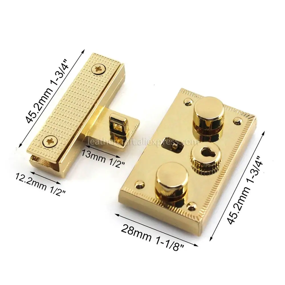 1pcs Metal Zinc Alloy Rectangle Push Lock Durable Novel design For Bag Luggage Hardware DIY Leather Craft Accessorie with Washer