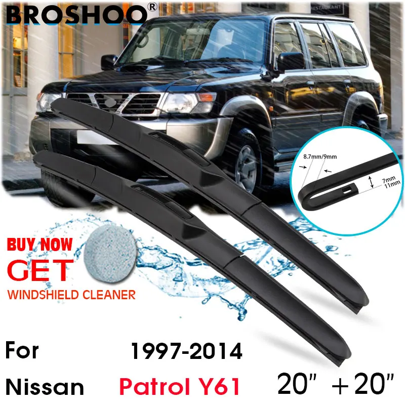 

Car Wiper Blade Front Window Windscreen Windshield Wiper Fit Blades Accessories For Nissan Patrol Y61 20"+20" 1987-2014