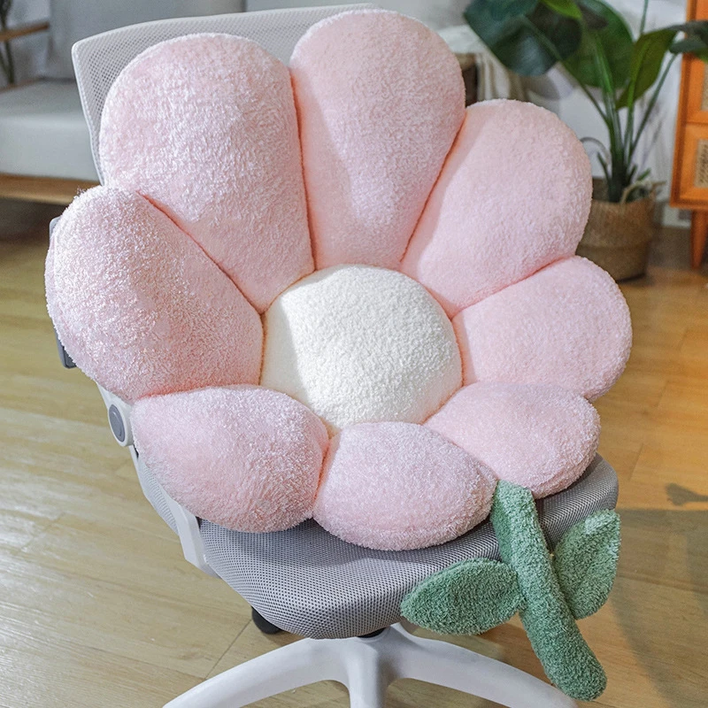 Cute Flower Cushion Soft Sofa Throw Pillows Home Decor Office Chair Lumbar Sitting Cushions for Kids Friends Christmas Gift