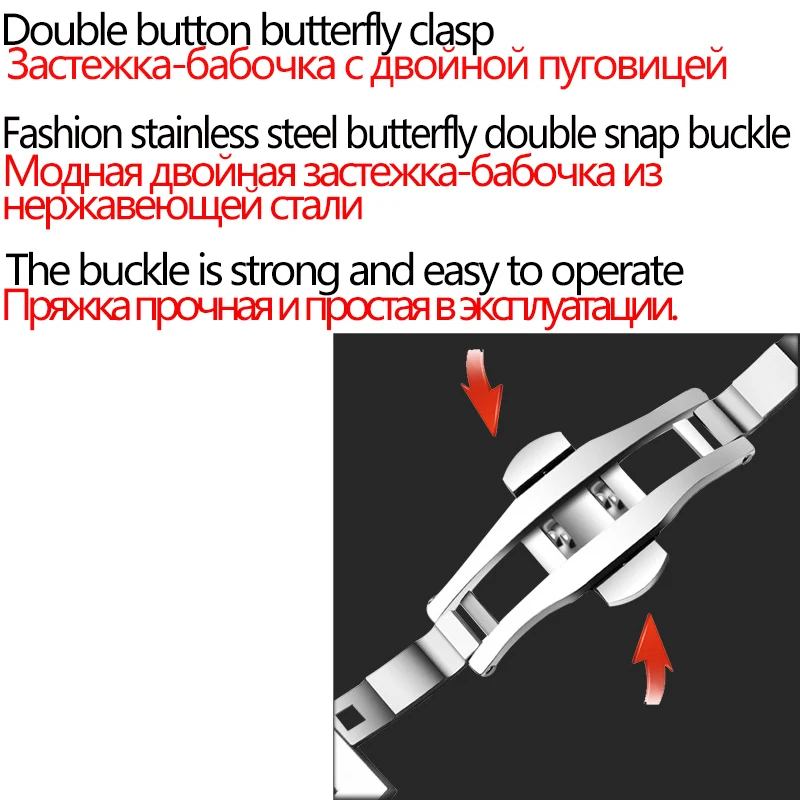 سوار من الستانلس ستيل لساعة سامسونج ، سوار معدني ، جير S3 ، ساعة هواوي 3 ، GT 2 ، GT2 Pro ، براعم ، 46 مللي متر ، 22 مللي متر