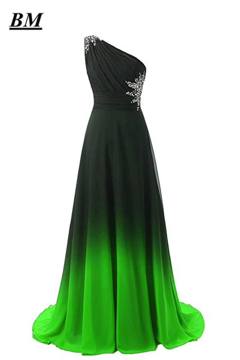 2020 Sexy Prom Dresses A-lijn Gradiënt Chiffon Lange Avondjurk Plus Size Ombre Party Gown Vestido De Formatura BM224