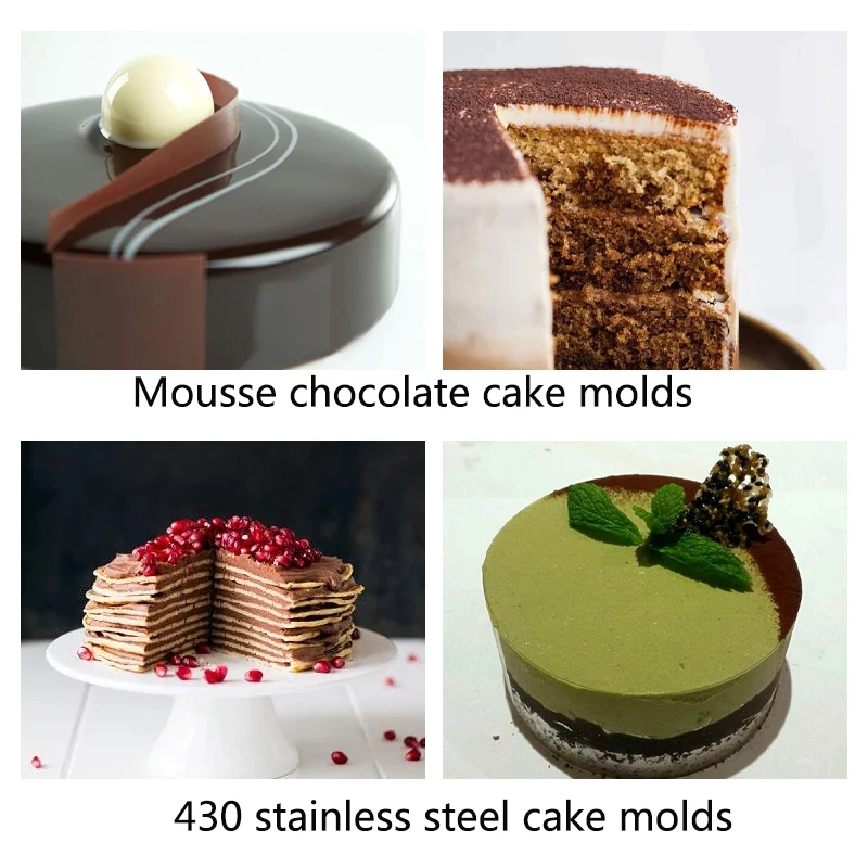 6Pcs/set Stainless Steel Mousse Cake Ring Mold 3D Baking Dessert Cookie Pastries Cutter Circle Round Mould Bakeware Accessorie