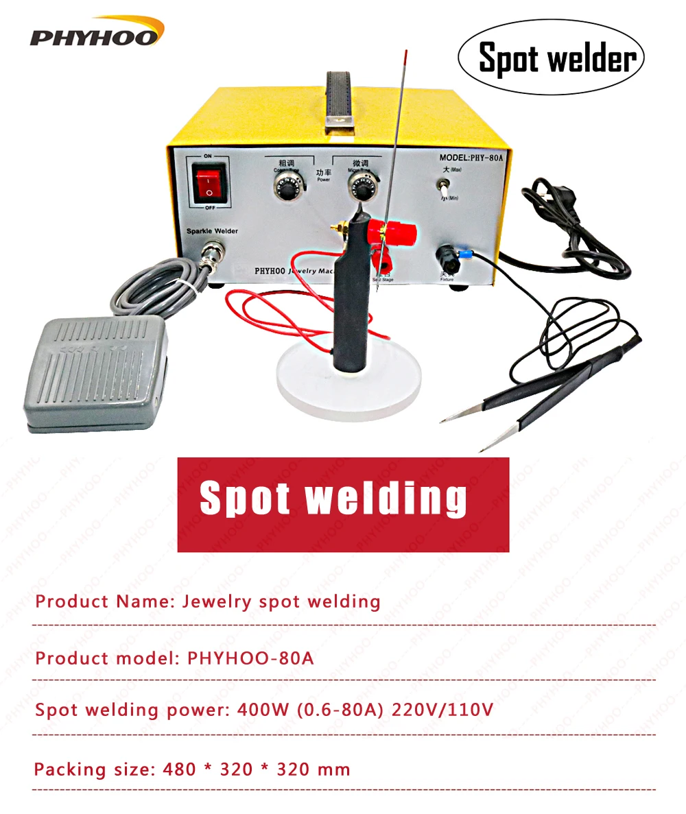 80A Jewelry Spot Welding Spot Welder Hand Held Pulse Welding Machine Welding Machine Gold And Silver Jewelry Processing