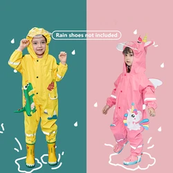 Kids Waterproof Rain Pants Cartoon Unicorn Waterproof Overalls Baby Boys Girls Jumpsuit Fashion Children Raincoat