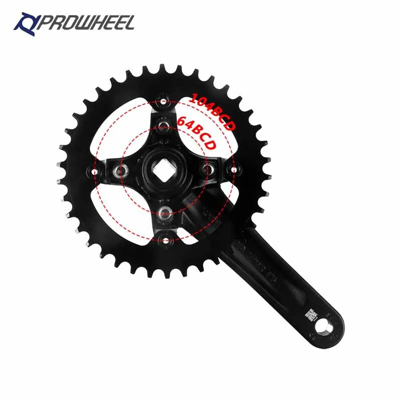 PROWHEEL MTB Bike Crank 170 175mm Square Hole Crankset  Mountain Bike Crankset32 34 36 38 40 42 44 46 48 50 52T Crankset