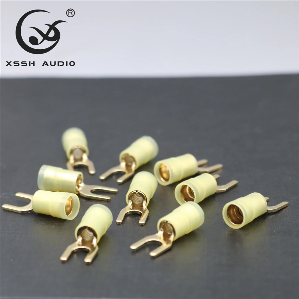 10 teile/beutel XSSH Audio Buchse HIFI Zubehör-196 Grad Einfrieren Ttreatment OFC Kupfer Lautsprecher Phono Kabel Boden Draht Stecker – Detail 1