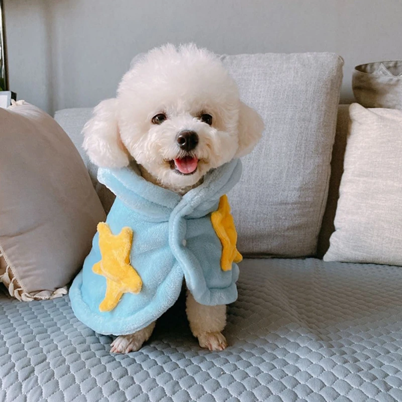 1 PC Dog Thickened Hooded Pajamas Pet Night Robe Dog Cat Winter Luxury Sleep Cape Flannel Soft Pet Nightwear Hot Sell