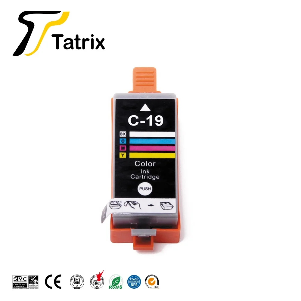 Tatrix BCI-19BK BCI-19C BCI-19 BCI19 BCI 19 Premium Color Compatible Printer Ink Cartridge for Canon PIXUS IP100 IP110 MINI360