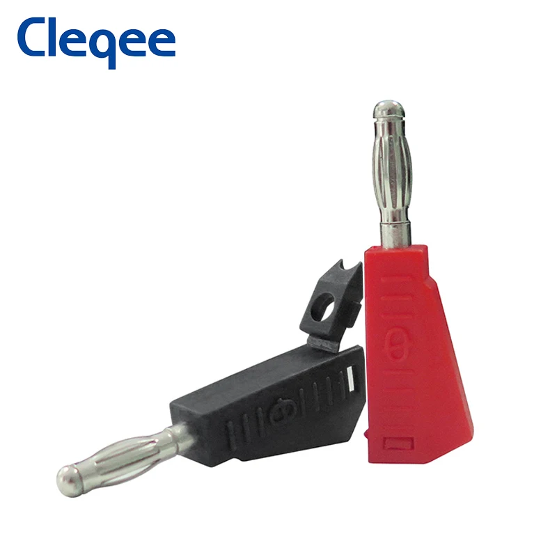 Cleqee p3002 10 pces 4mm banana plug empilhável niquelado conector teste ponta de prova ligação post para alto-falante 5 cores