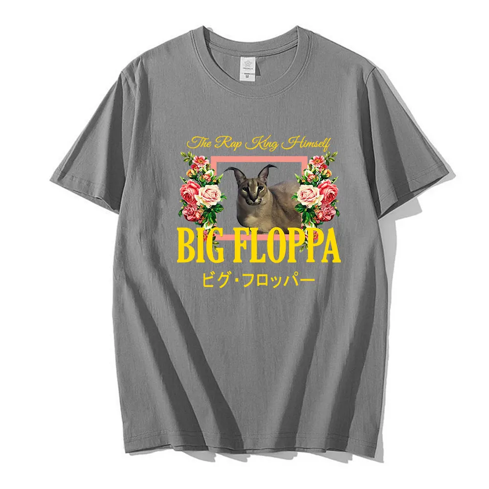 Big Floppa Floral Aesthetic T Shirt 100% Pure Cotton Floppa Big Floppa Meme Floppster New Rapper Big Floppa Meme Gregory The