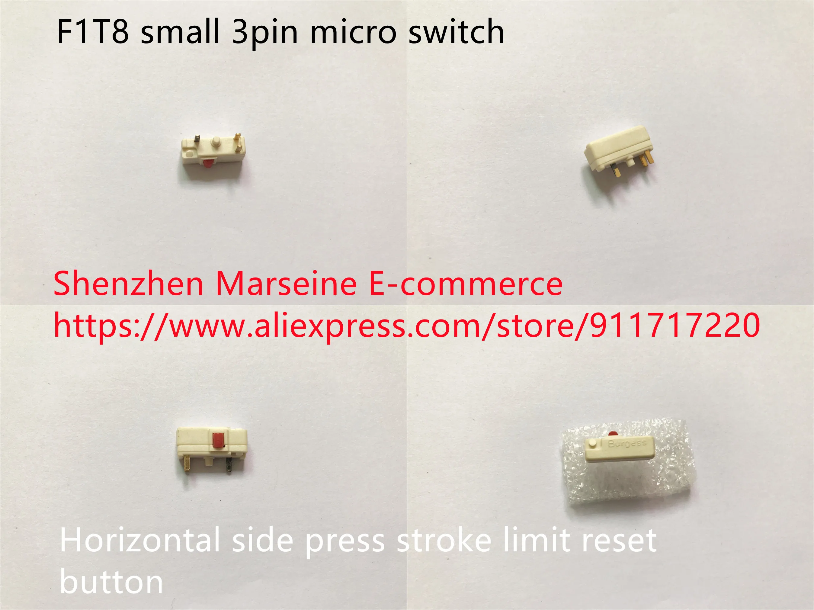 Original New 100% F1T8 small 3pin micro switch horizontal side press stroke limit reset button