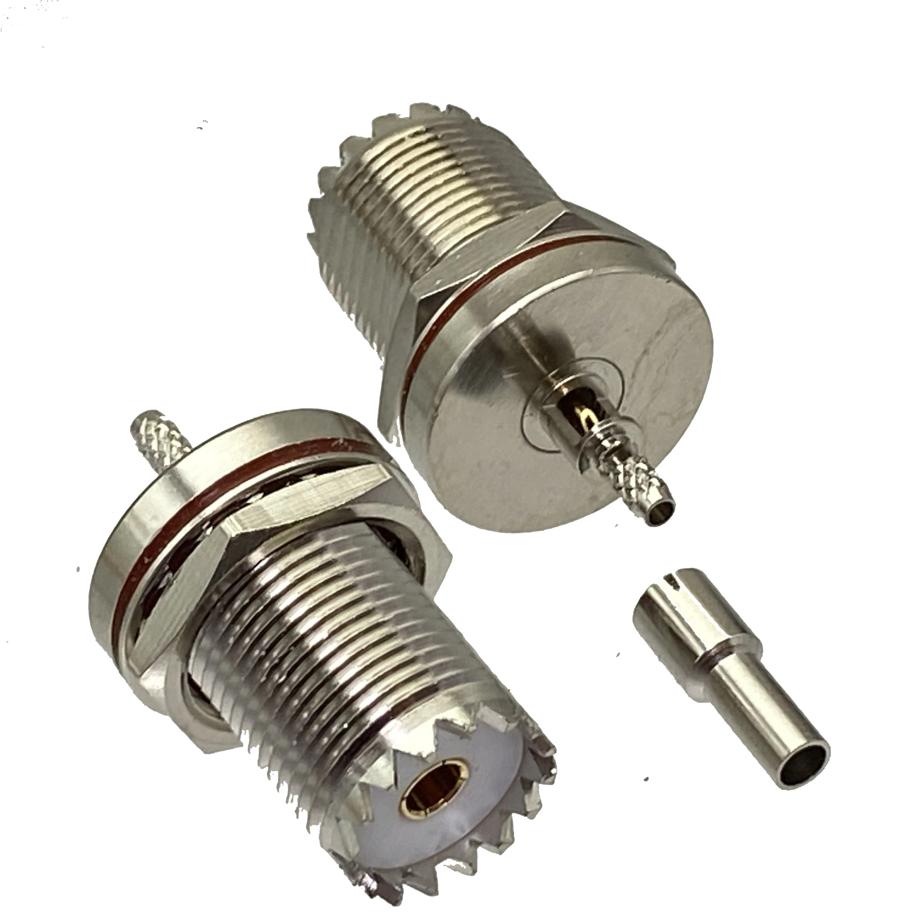 Connector UHF SO239 Female Jack Nut Bulkhead Crimp RG174 RG316 LMR100 RF Coaxial Cable Wire Terminals