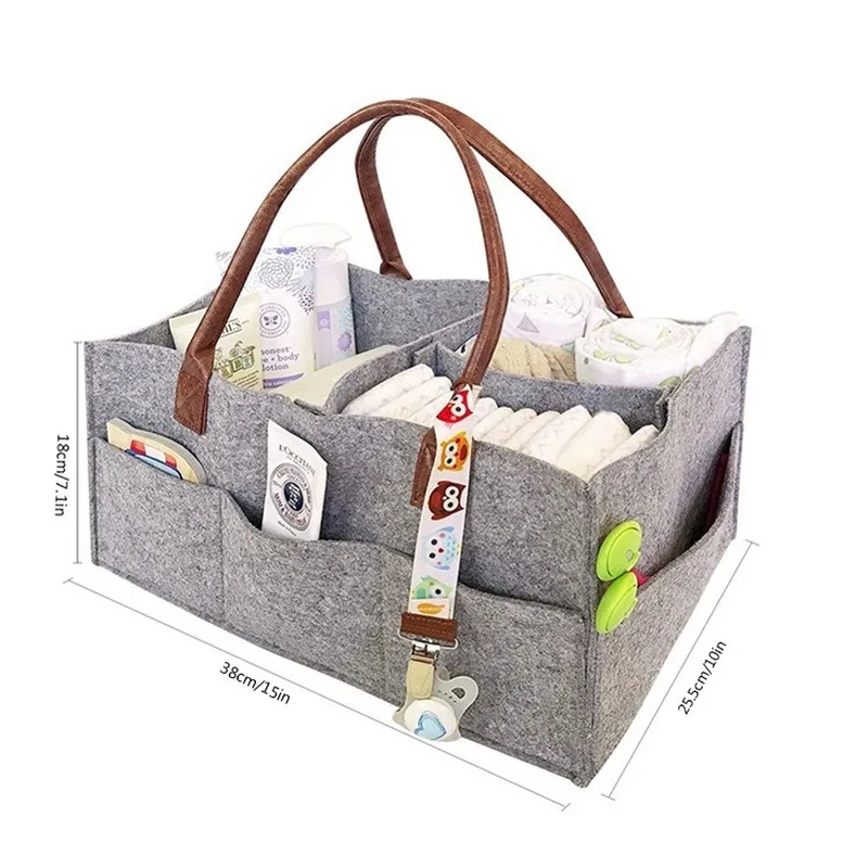 Portable Foldable Felt Diaper Storage Bag Multifunction Kids Clothes Handbag For Baby Diaper Organizer Mom Nappy Bags