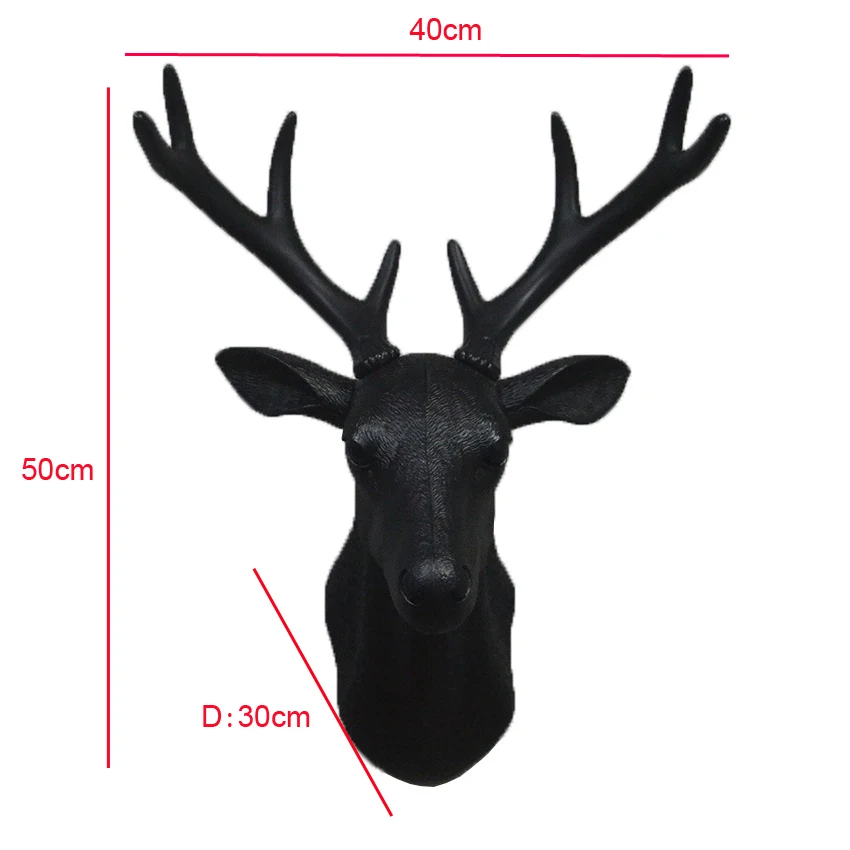 Wall Mounted Hanging Deer Head, Home Bar Shop Animal Head for wall decoration,3D Deer Head Wall Decor Home Statue Sculpture