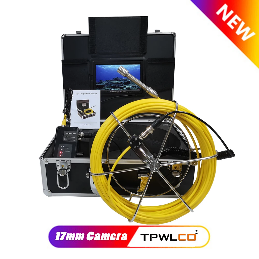 

Small Diameter 17mm Inspection Camera for Sewer Drain Pipe Endoscope With 20/30/40/50m Cable and 7inch Color Screen