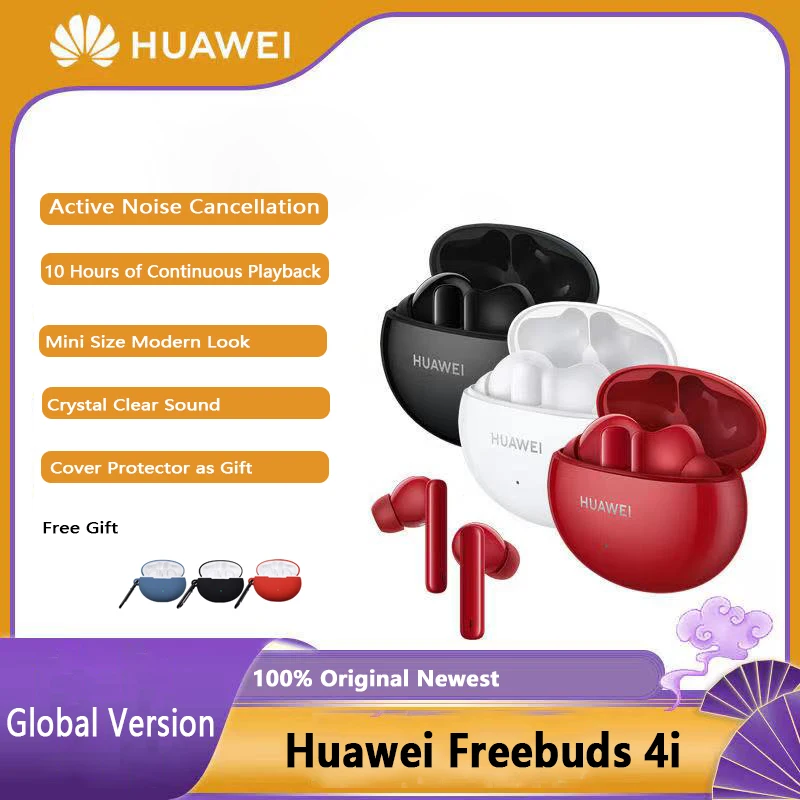 

Беспроводные Bluetooth наушники Huawei Freebuds 4i, BT 5,2, TWS наушники с активным шумоподавлением и быстрой зарядкой