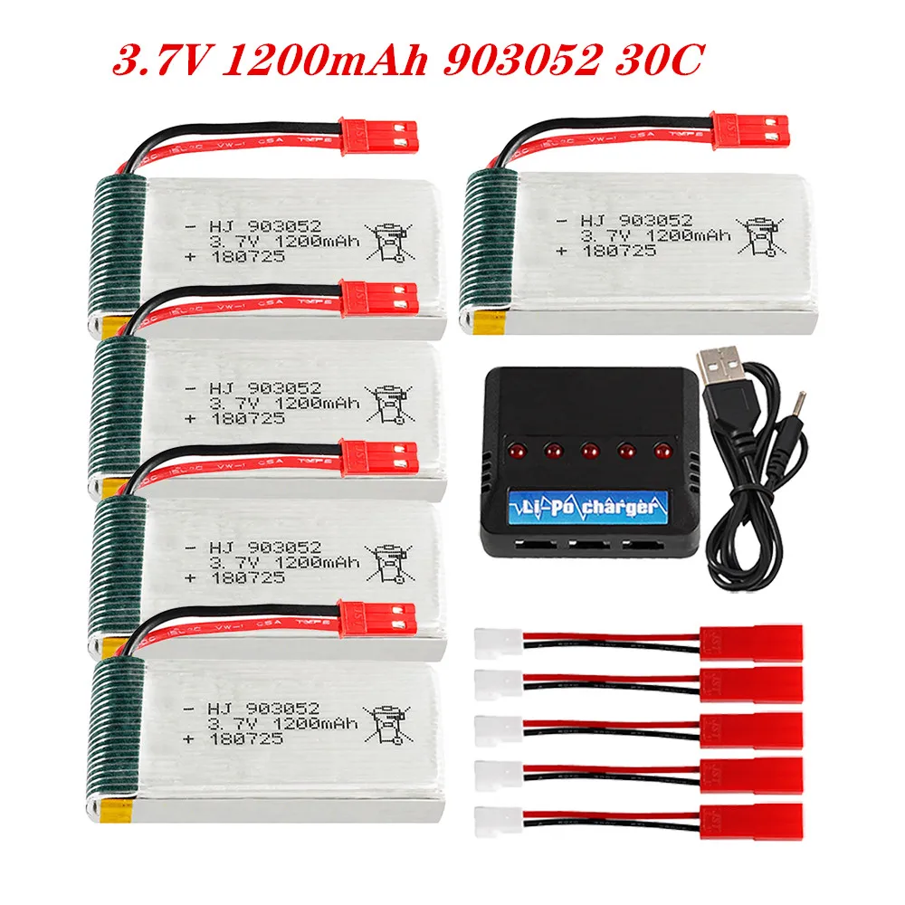 

3.7V 1200mAh 903052 Lipo Battery With Charger For H11D H11C Remote Control Helicopter Airplanes Battery JST Plug And Charger Set