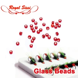 Royal Sissi 1bag fly tying red color glass beads 1.5mm/2mm/3mm nymph head beads resin fly eyes scud belly fly tying materials