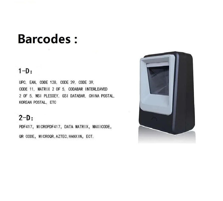 Omni Directional 1D/2D Scanner Ticketing QR Code Scanner Barcode Reader Desktop Auto Sense 7200 2d barcode scanner