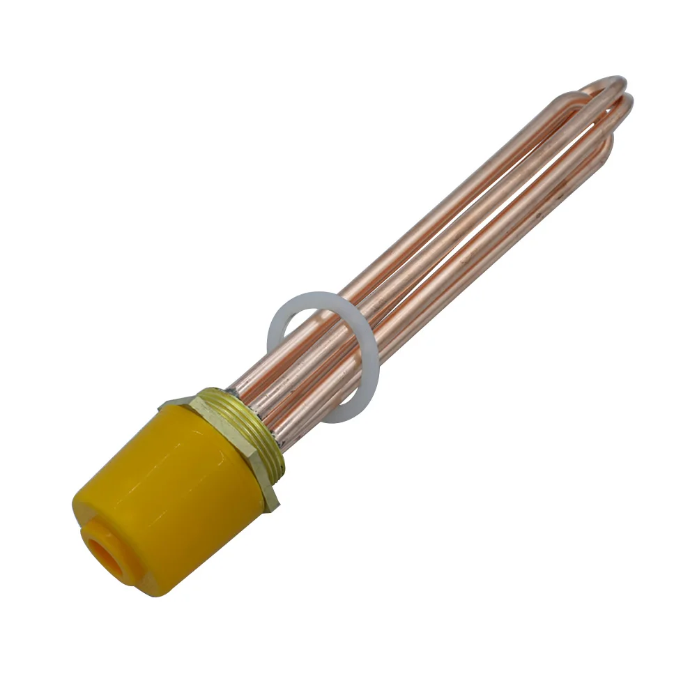 DN50 Red Copper Electric Water Boiler Heating Element For Water Tank 220V/380V 6KW/9KW/12KW 58mm Thread Tubular Water Heater