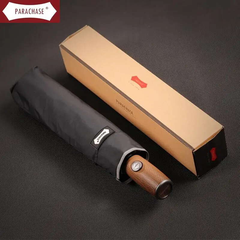 PARACHASE-Black Reflective Umbrella with Gift Box for Men, High-end Business Umbrella, Miss Parasol, Original Gift Box, Festival