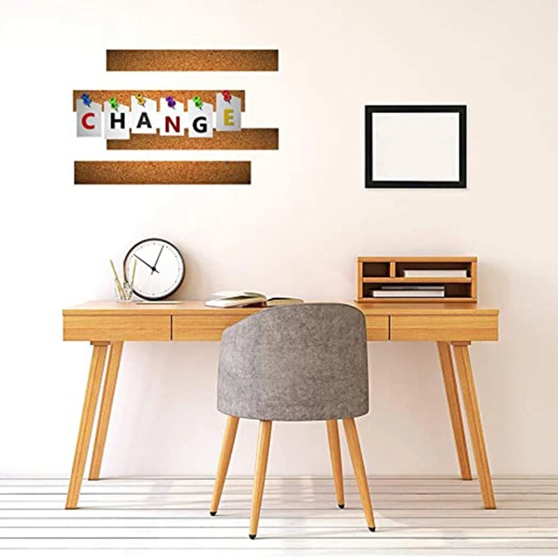 Tiras de cortiça placa de 35 pcs, 4 unidades pinos 15x2 polegadas-1/2 polegadas grosso de cortiça barra de propaganda para escritório, escola