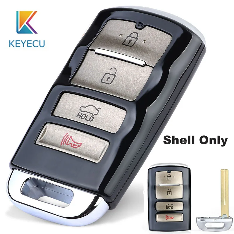 KEYECU For KIA 4 Buttons New Replacement Smart Car Remote Key Shell Case Fob for Kia Cadenza 2013 2014 2015 2016 Uncut Blade