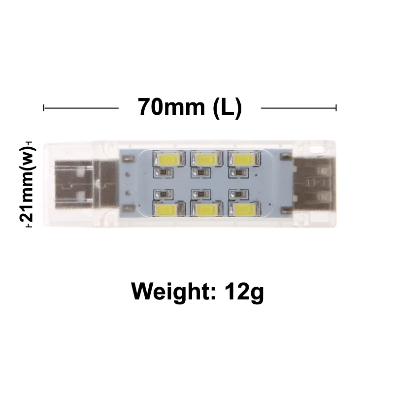 Luz LED S29 de doble cara, 12 LED, USB (2 piezas)