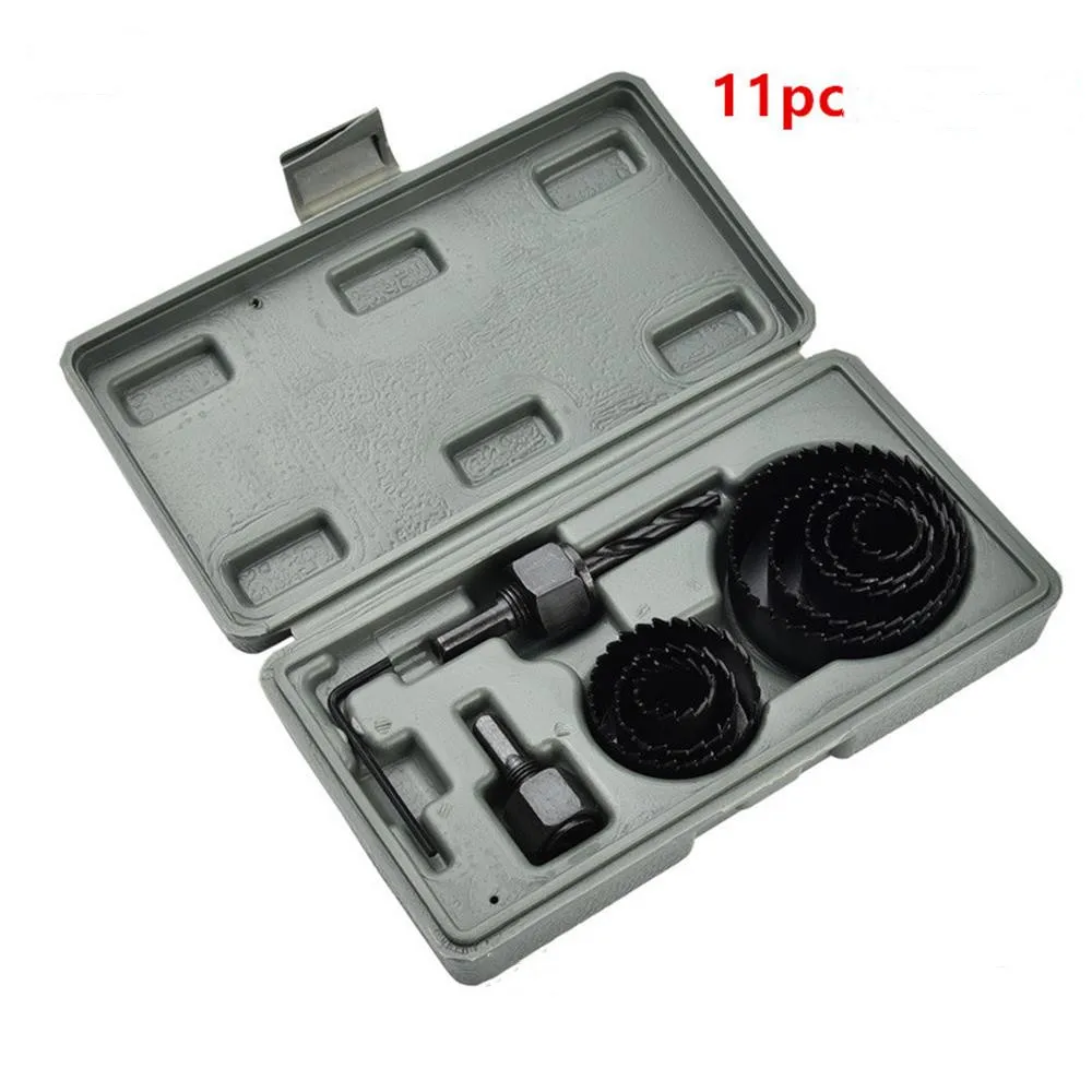 11pcs Hole Saw Cutting Set Kit Drilling Tool Wood Metal Cutter 19-64 mm high quality Mandrels Saws Core Drill Bits Woodwork