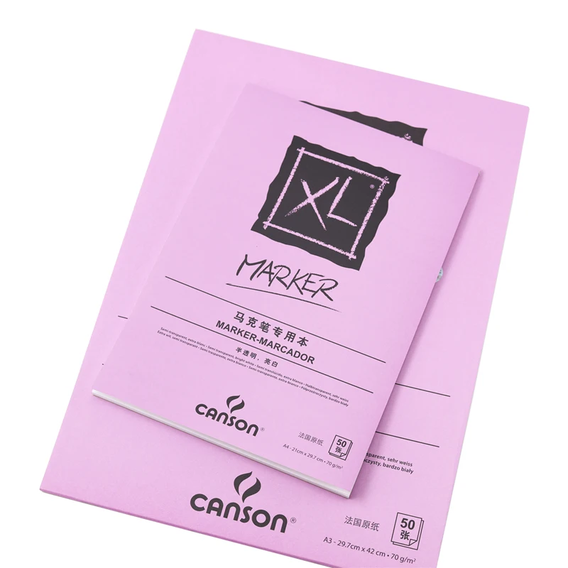CANSON XL series marker Sketchbook translucent bright white paper 70g50 sheets A3/A4 Paper