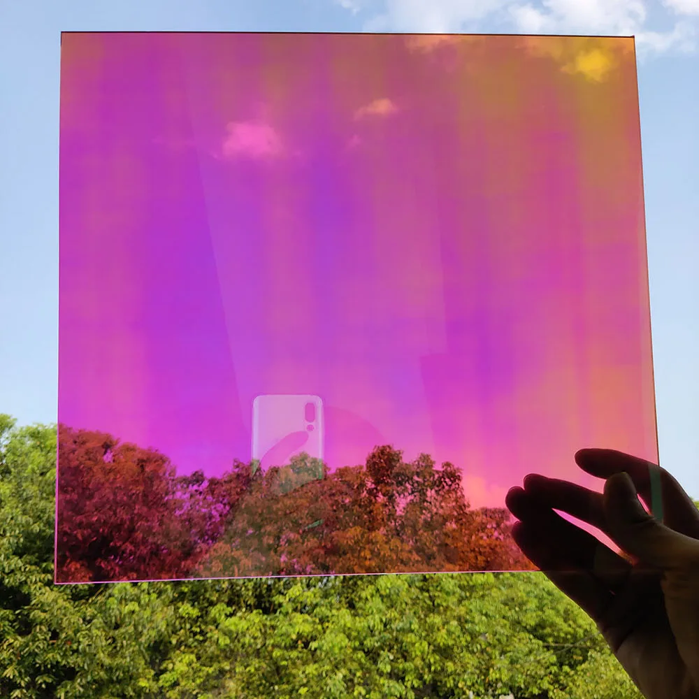 HOHOFILM 68cmx50cm Rainbow Window Film Iridescent self Adhesive Dichroic iridescent Film House/office/Store/market GLASS Sticker