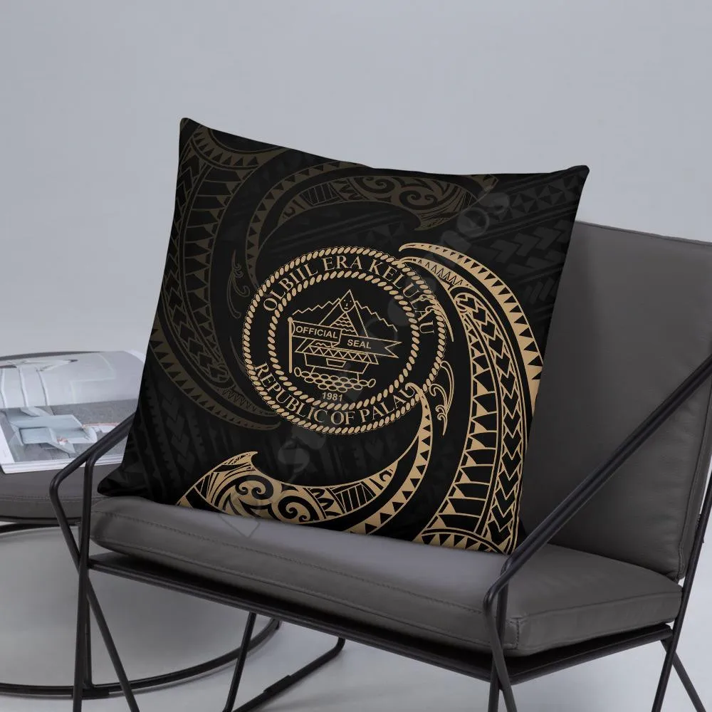 

Palau Polynesian Basic Pillow Gold Tribal Wave Pillowcases Throw Pillow Cover Home Decoration