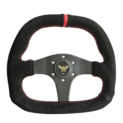 Spceddy Carbon Fiber Steering Wheel 13 inch 310mm Car Universal Drift Sport  Suede Steering Wheel 6 Holes