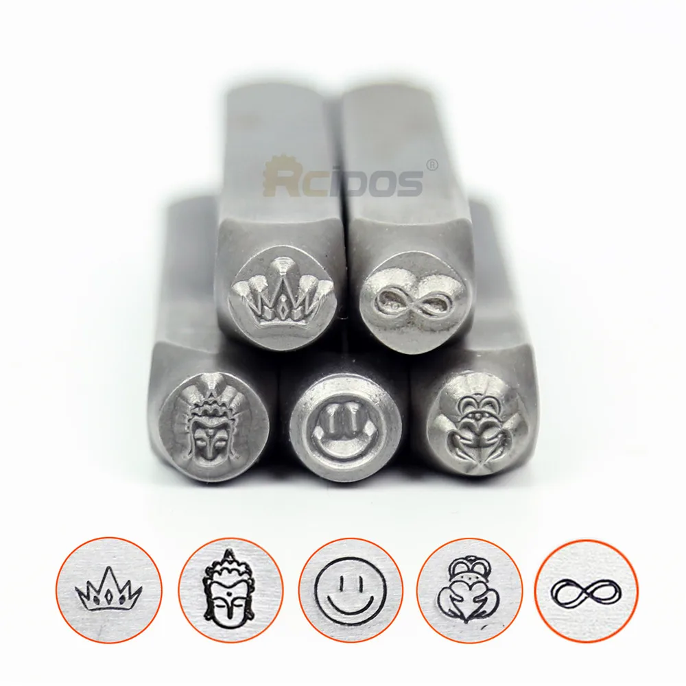 Crown/Buddha/Smile Face/Infinity Design stamp,DIY Bracelet/jewelry symbols steel stamp,6MM