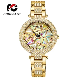 FORE CAST New Elegant Quartz Women Watch Luxury Rhinestone Style Fashion Women Waterproof Ladies Watch Steel Relogio Feminno